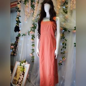 Cherokee Jumper Peach Embroidered Dress